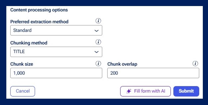 Chunking parameters
