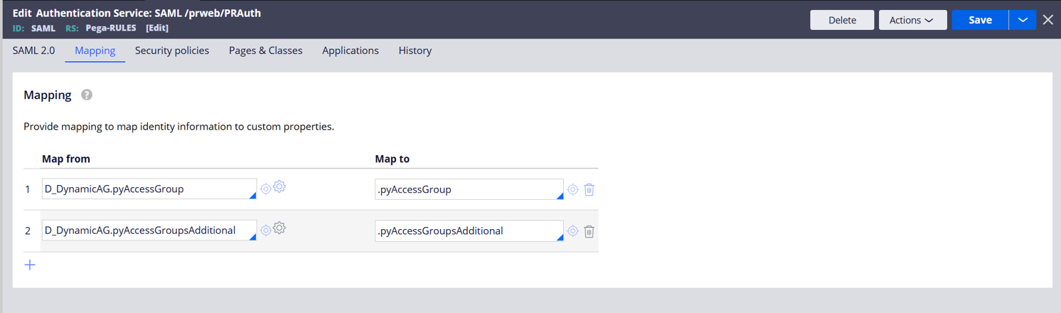 Screenshot showing how the mapping works from the custom data page.