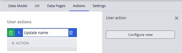 Figure 10 - custom user action - Update name