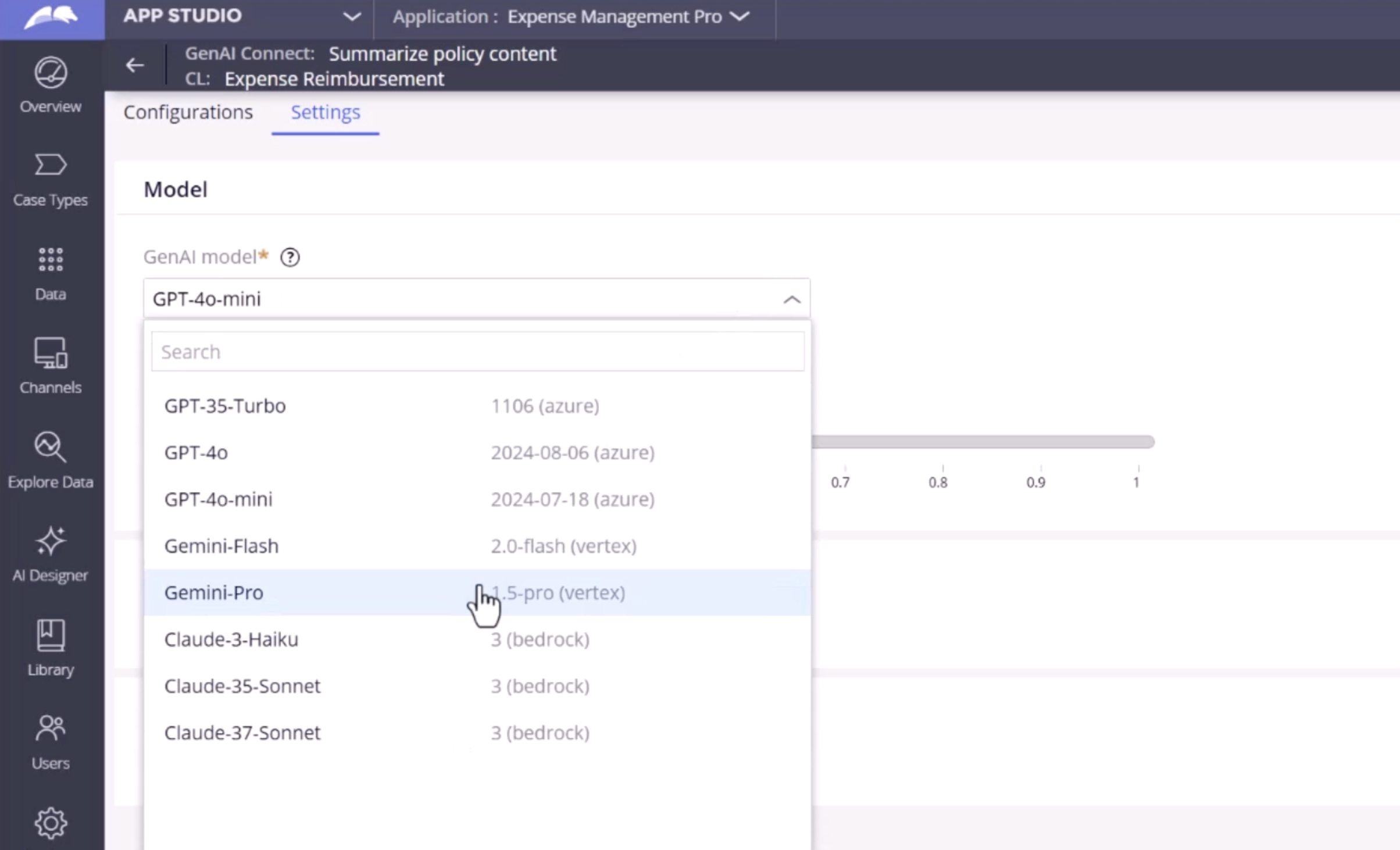 pega provided gen ai ootb models