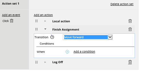 how to use finish assignment in pega