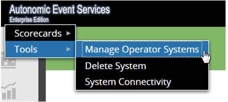 AES Tools menu Manage Operator Systems
