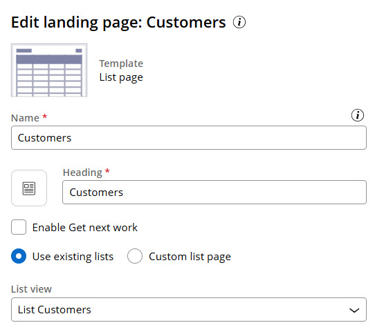 Figure 12 - new landing page configuration