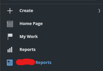Screenshot displaying the navigation pane of the user portal.