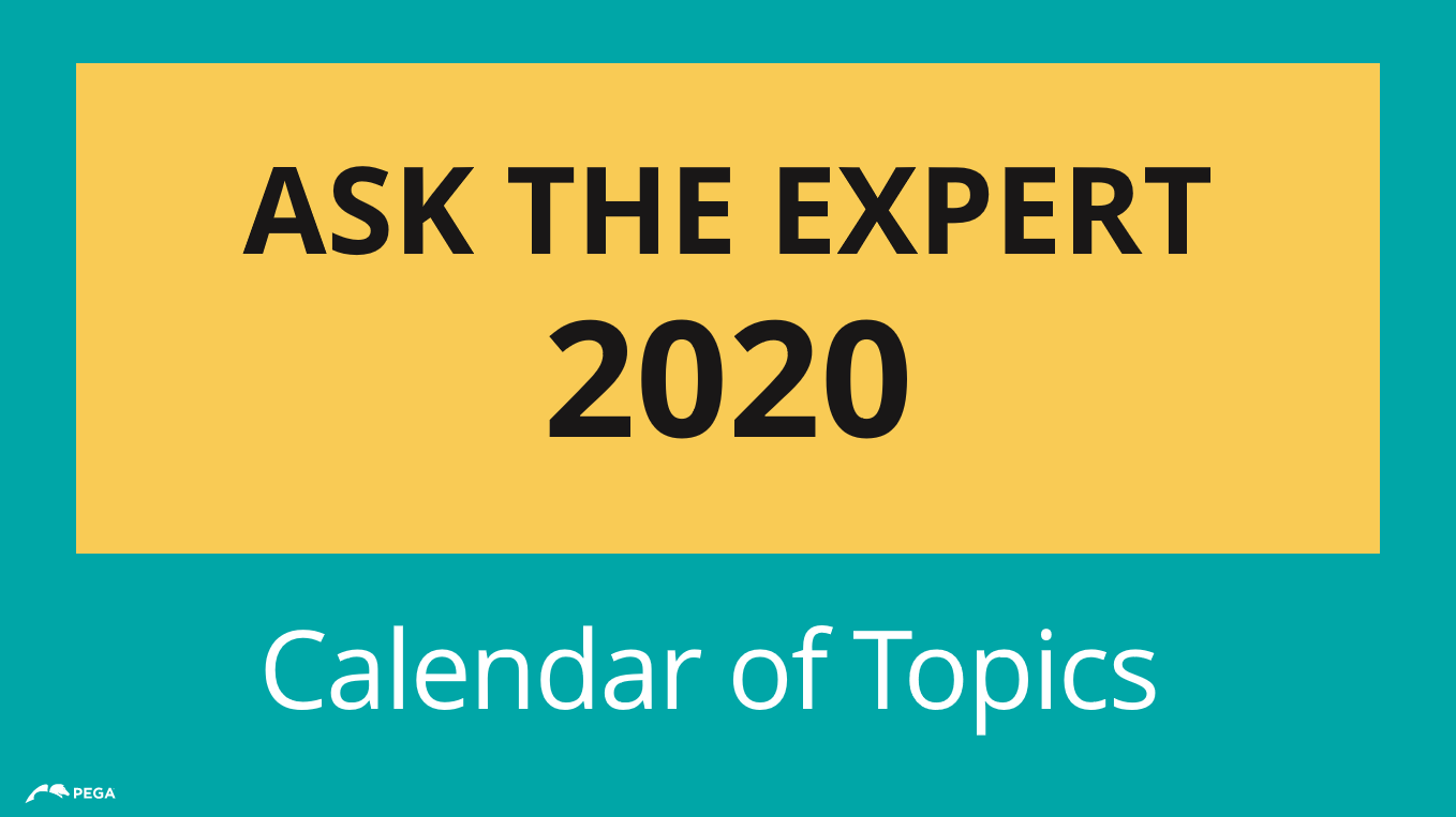 2020 Ask the Expert Topic Calendar