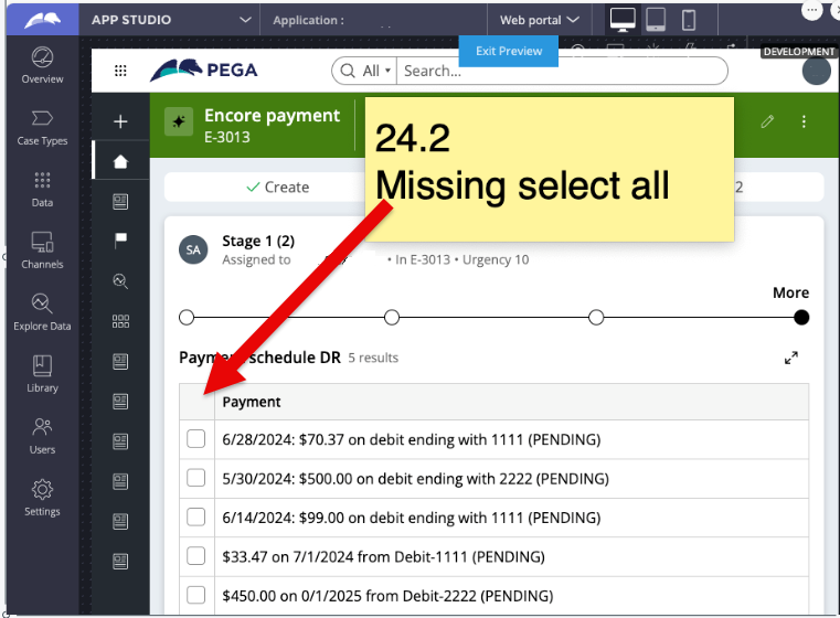 Incorrect behavior in Pega Platform 24.2