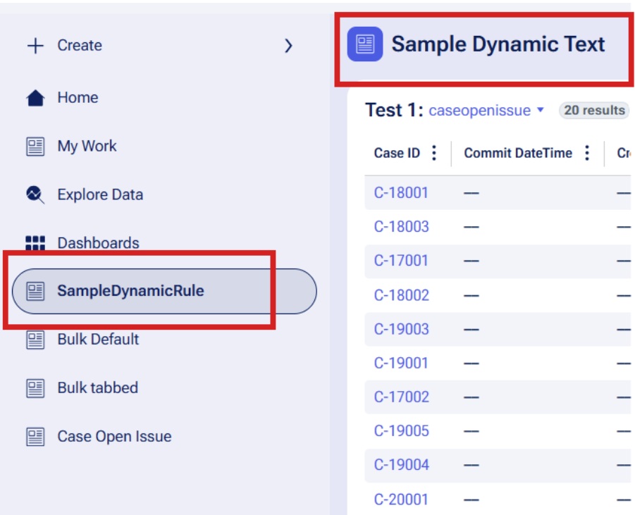 Dashboard name and tooltip display resul