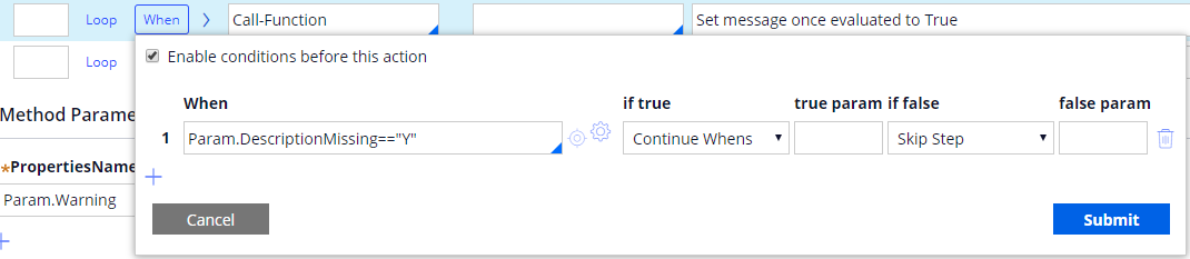 Set a When condition - "Enable conditions before this action."