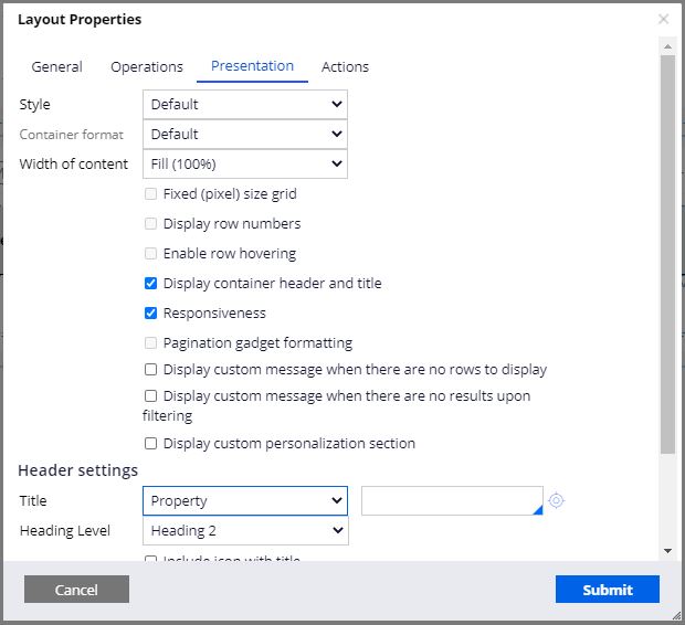 Header Property