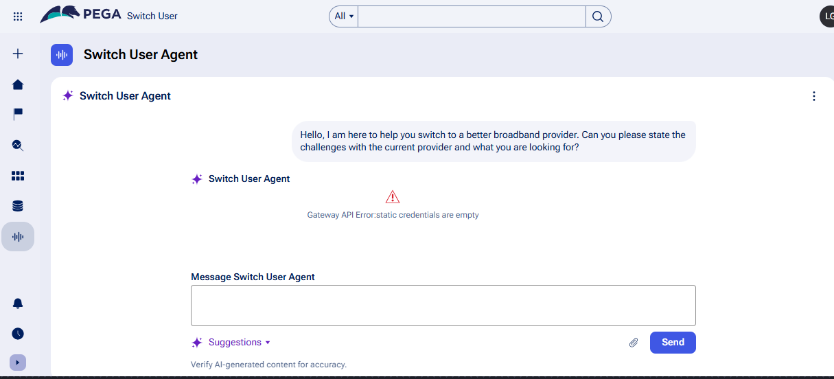 Gateway API Error: static credentials are empty