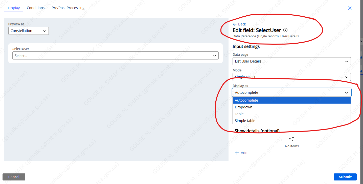 Advance search configuration screenshot