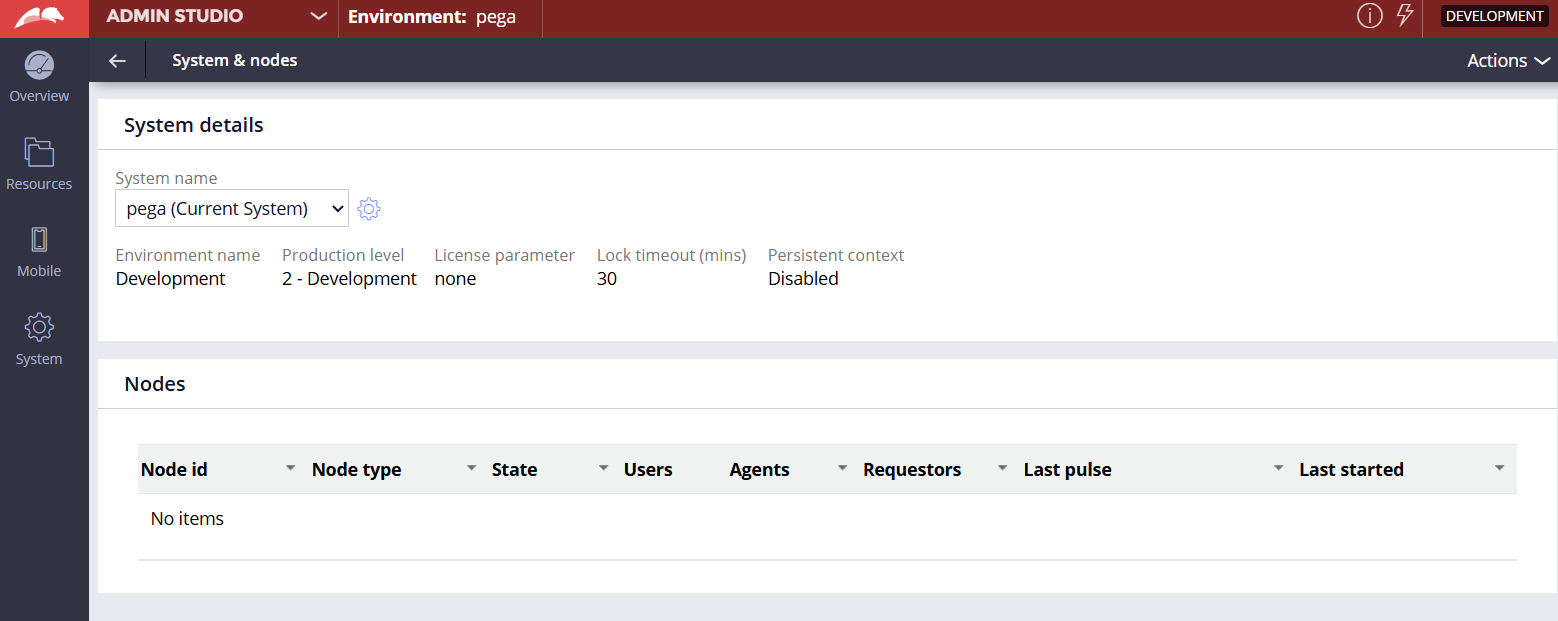 When I used Admin Studio to list the nodes, I got ZERO nodes running. Admin studio did not list the node that I have logged into.