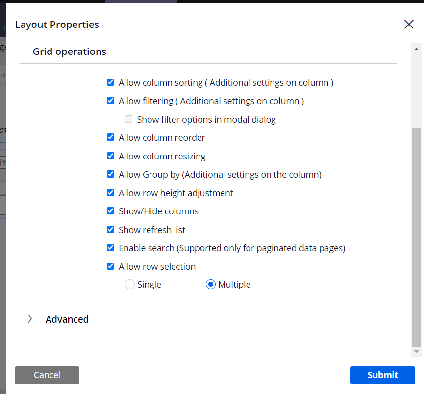 Allow Row selection