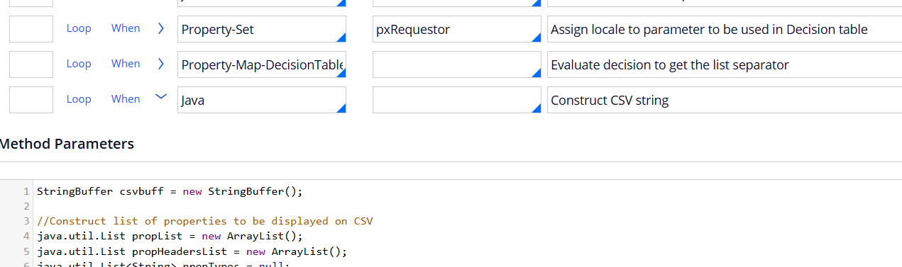 CSV string 