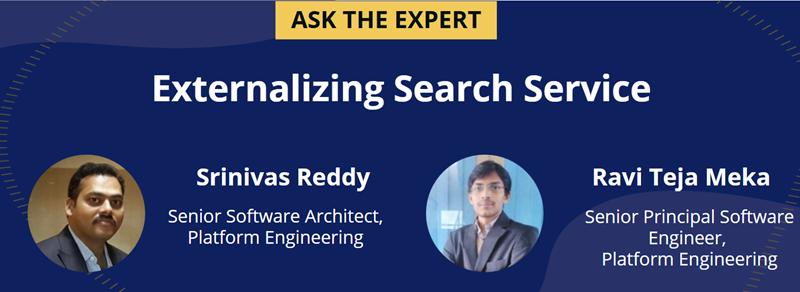 Ask the Expert Externalizing Search Services Blue Banner