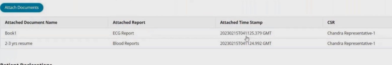 Attached Data stored in table