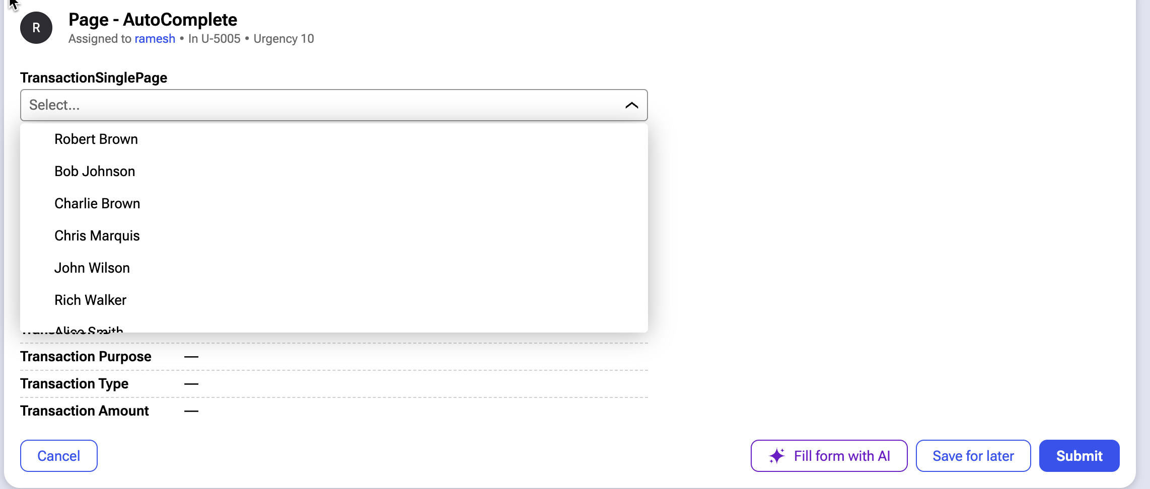 AutoComplete