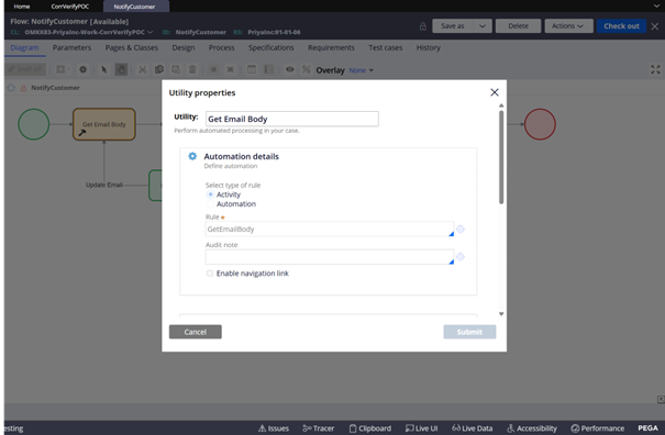 This image shows the automation details of the get email body utility