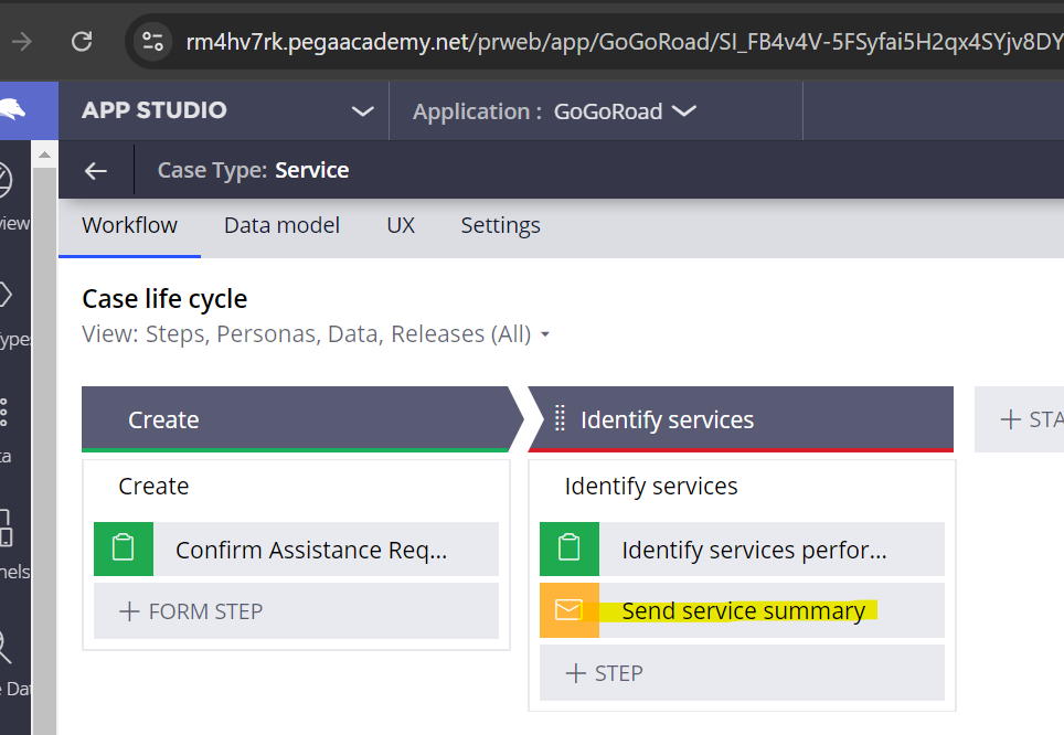 screenshot showing send service summary step