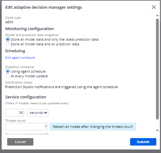 select most recent predictor info in monitoring option