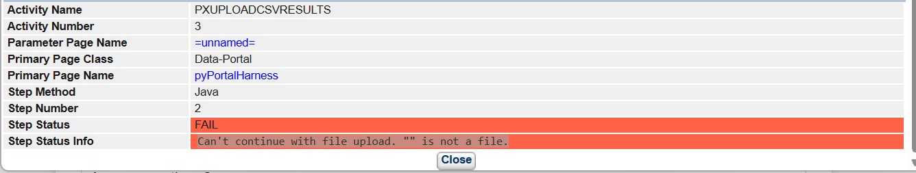 CSV File Upload Error