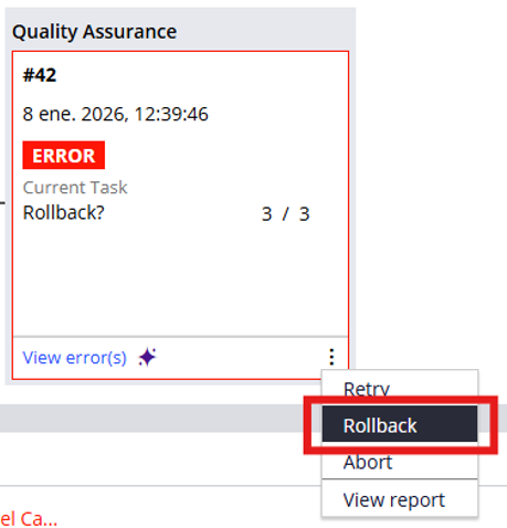Rollback functionality from Pega Deployment Manager Service