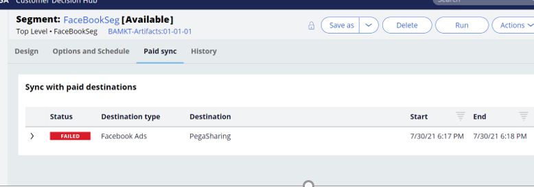 : We are creating Facebook segment. Then we added a destination .