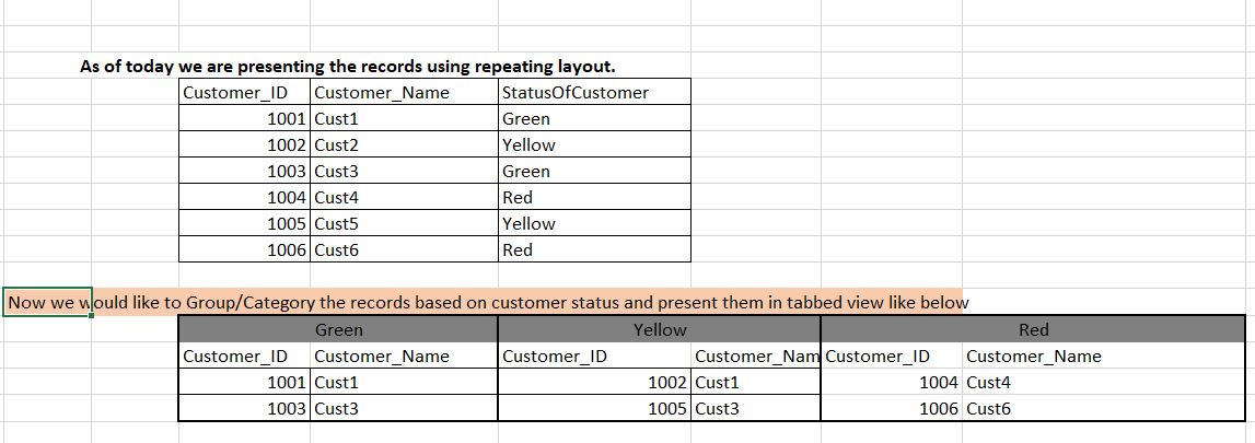 Repeating layout