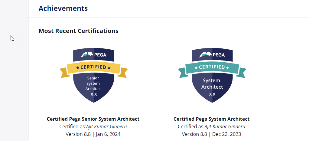 Certification badges