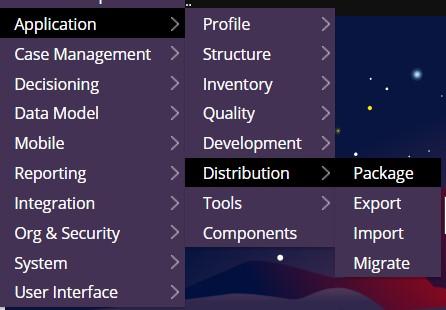 App Distribution menu