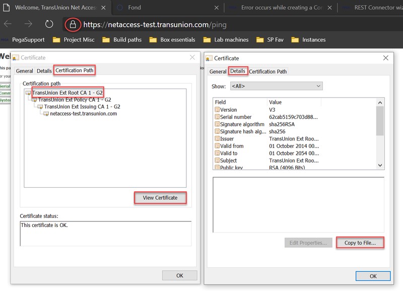 Copy certificate contents from an external website