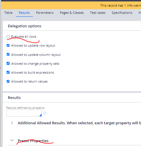 Use Evaluate all rows check box