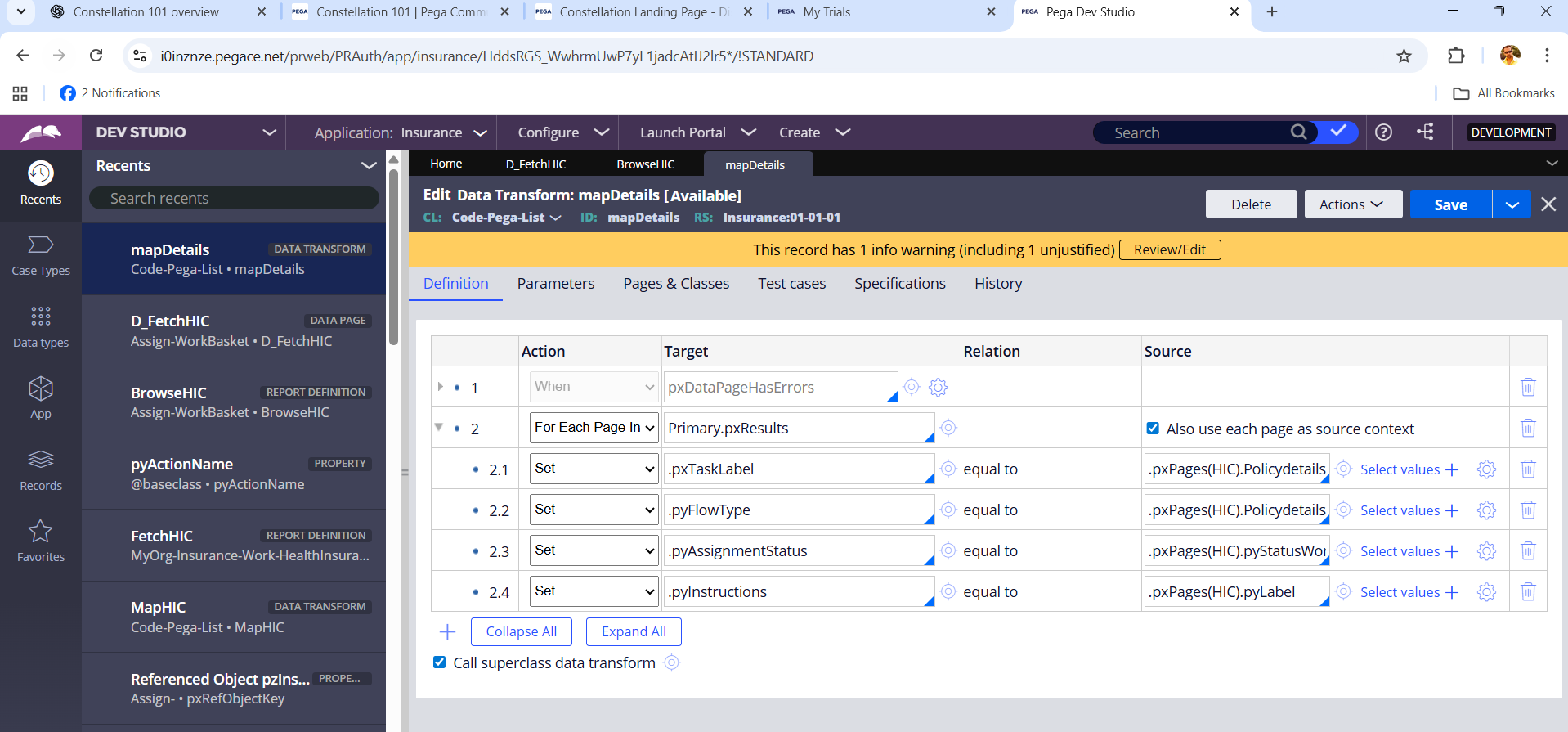 data transform config