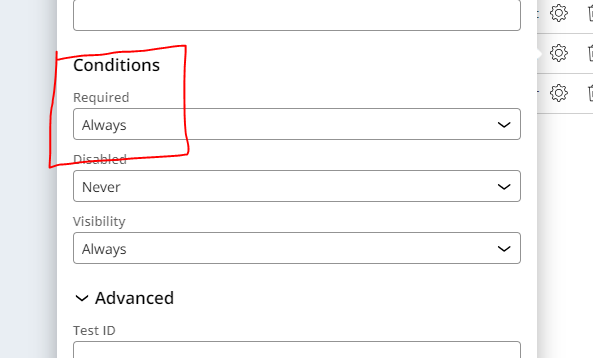 Data Record Create View Mandatory Condition