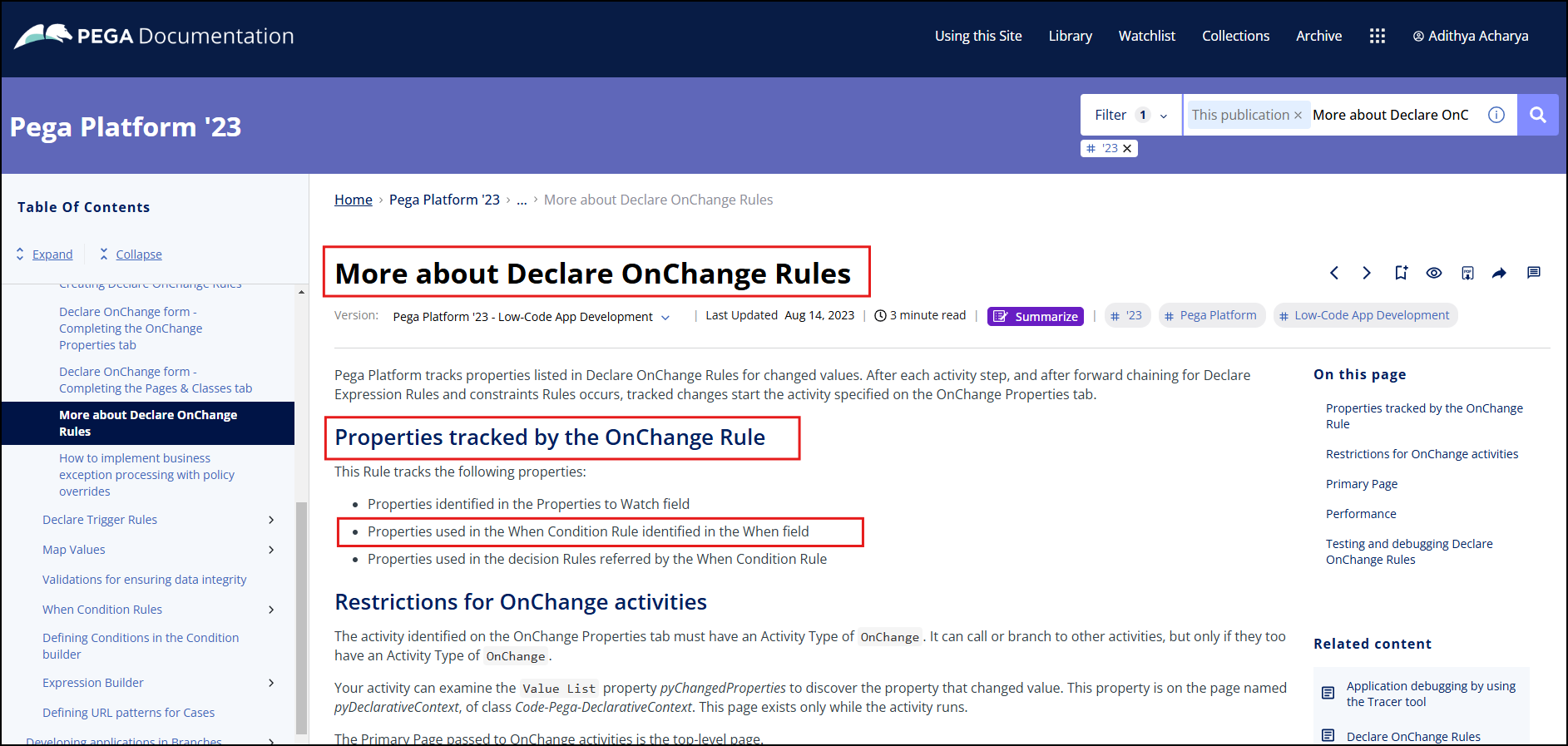 Declare On Change Property Tracking