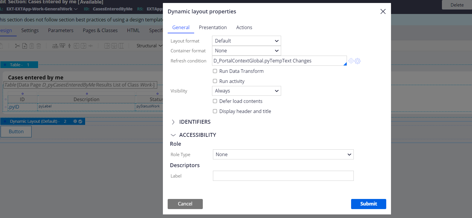 Dynamic Layout Refresh strategy