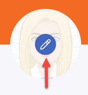 Click pencil icon on avatar to change image