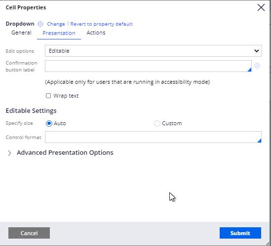 Edit Column Settings