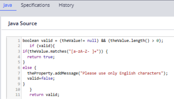 Edit validate code