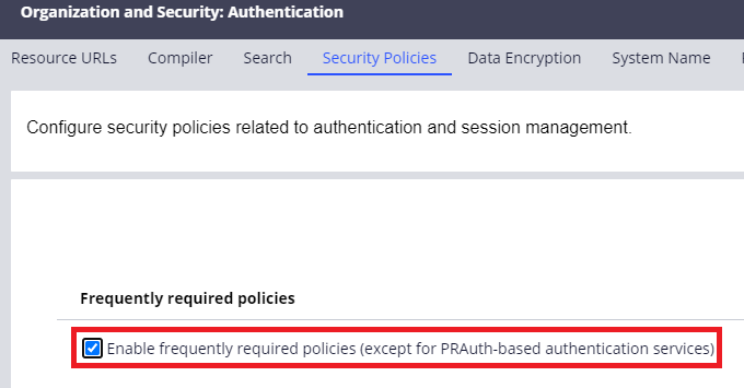 Enable Security Policy