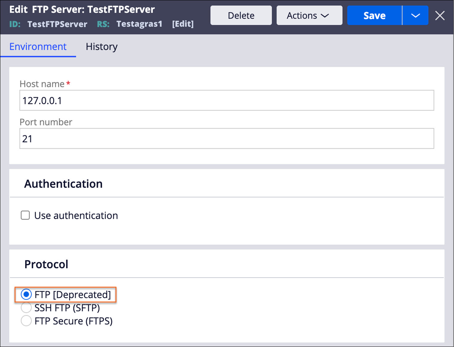 FTP file deprecation