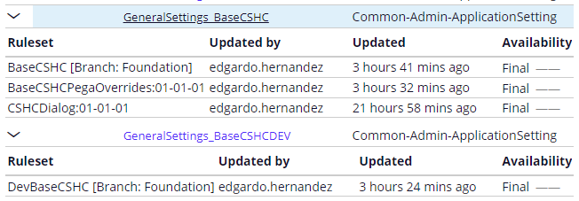 Versions for GeneralSettings data transform