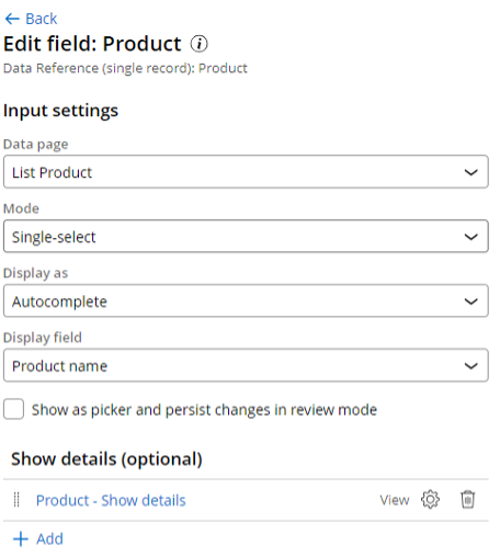 Data Reference Field Configuration