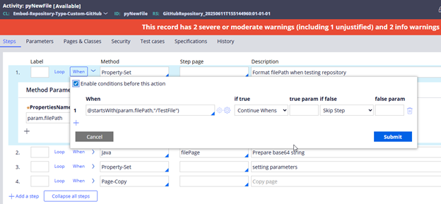 Image 18: Example for pyNewFile when executing a test run from repository rule.