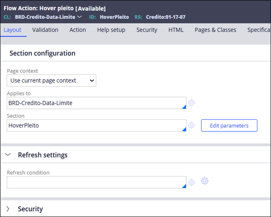 local action references the business information section