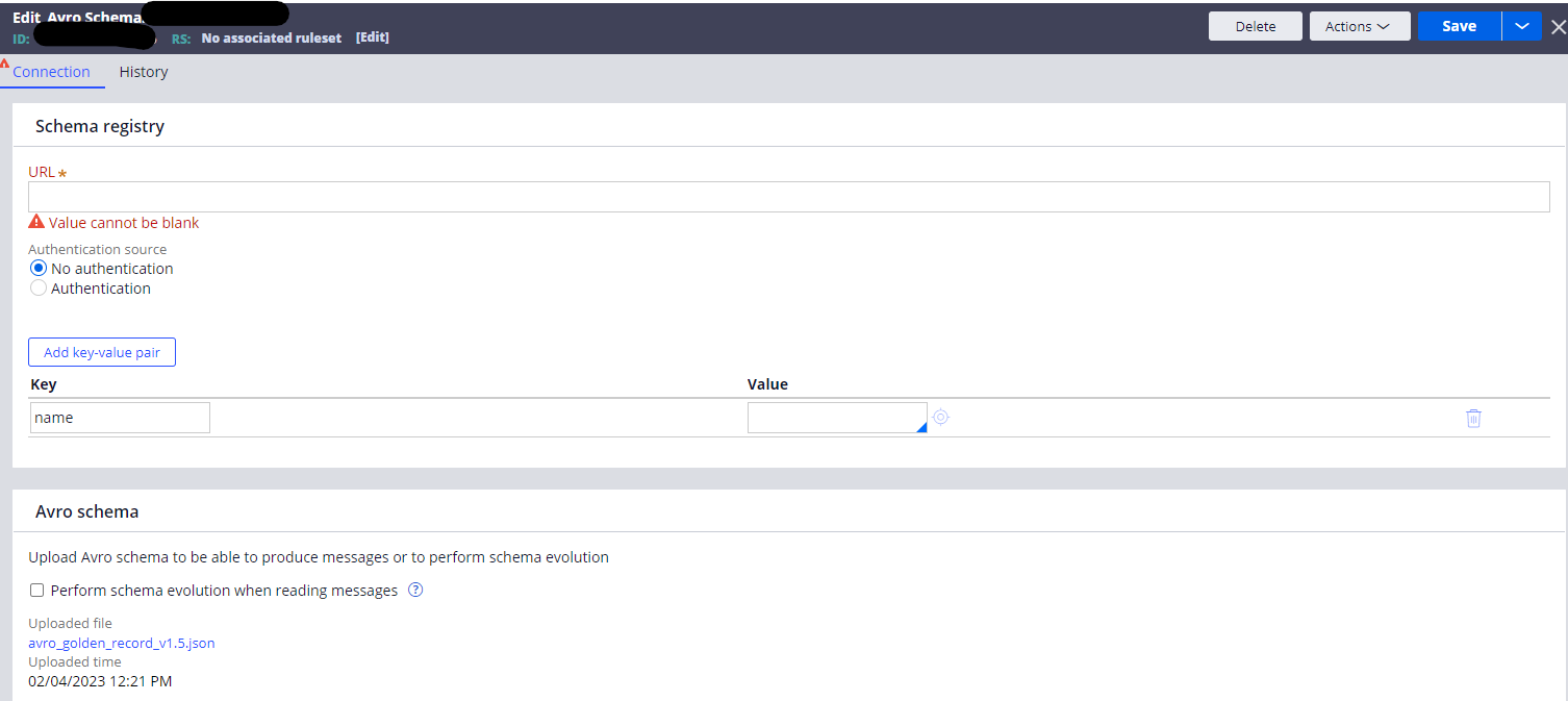 Schema registry configuration