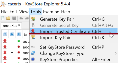 Import Trusted Certificate