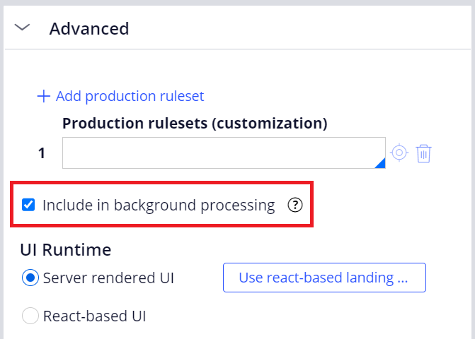 Include in background processing