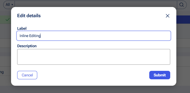 Initial keyboard focus in a constellation modal dialog being set to the input field rather than close button