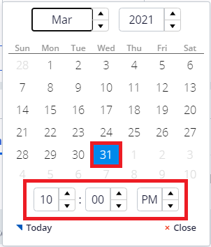 Date Time initial display with JST